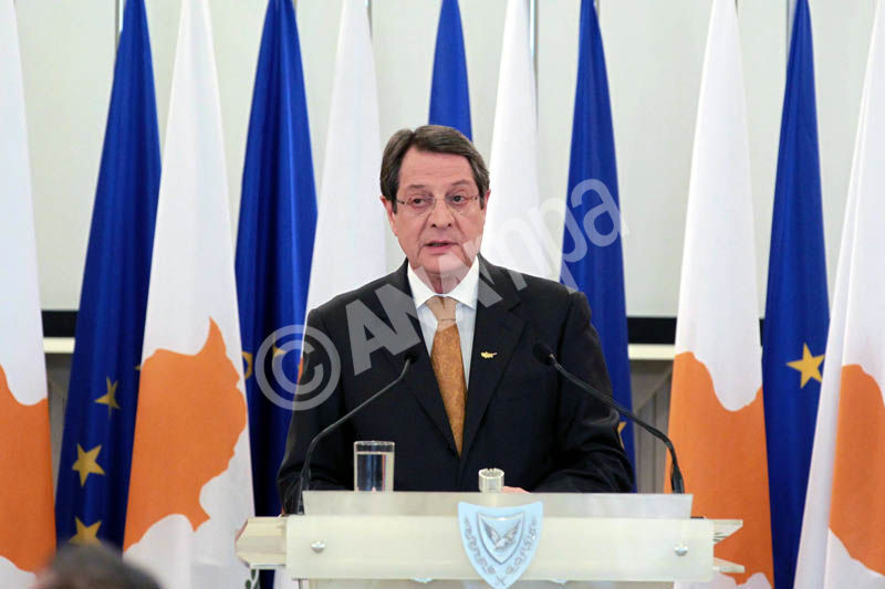 Cypriot President Nicos Anastasiades announces plans to modernize state institutions at the Presidential Palace in Nicosia, Cyprus, 29 April 2013.  EPA/KATIA CHRISTODOULOU