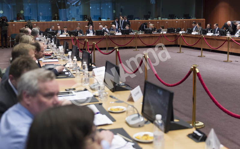  A general view over an Eurogroup meeting of Finance ministers at EU council headquarters, in Brussels, Belgium, 16 February  2015.  EPA/THIERRY MONASSE
