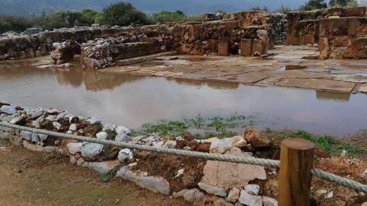 Überflutete Ausgrabungen in Malia